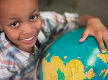 Learners can use a globe to help them retain information on latitude and longitude.