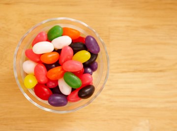 The distribution of colors in jelly beans could be the basis for a chi-square test.