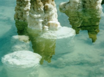 Salt formations are found in the Dead Sea