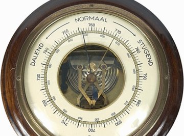 A barometer measures atmospheric pressure in a specific location.