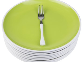 The distance around the plate is the circumference; the fork marks the diameter.