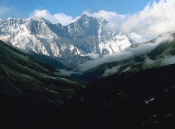 The converging Indian and Eurasion plates pushed up the Himalayan Mountains and Tibetan Plateau.