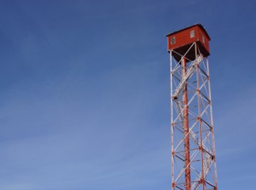 A watchtower has a high vantage point to watch for possible problems.