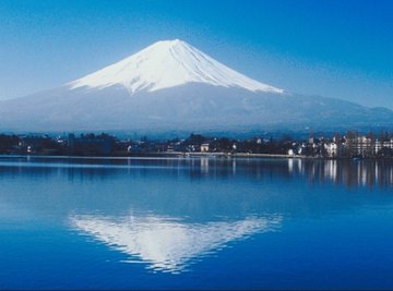 Mount Fuji has a classic composite volcano shape.