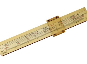 A slide rule like this one can be used when calculating logarithmic means.