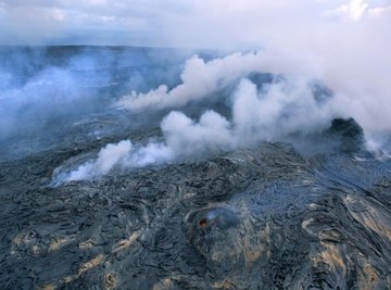 Hawaii's shield volcanoes create extensive lava beds, ultimately forming large islands.