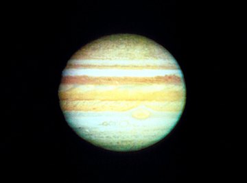 Jupiter's slight tilt causes only small seasonal changes.