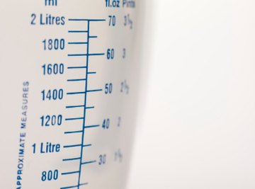 Measuring cups often show both metric and U.S. units of measurement