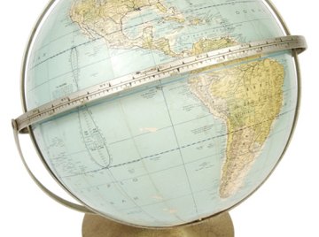 Continents and Countries can be seen when viewing a globe.