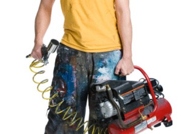 Painters use compressed air with paint sprayers.