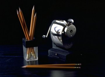 A pencil sharpener uses simple machines together as a compound machine.