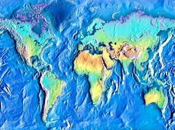 world elevation map