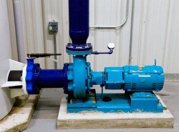 In a typical centrifugal pump, the volute draws water into the center of the pump and dischages upwards.
