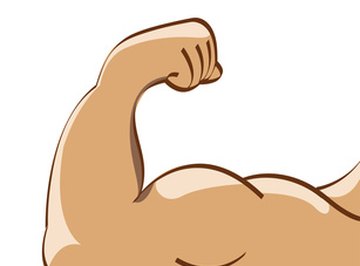 Strong male arm with lots of muscles.