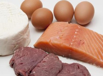 Close up of protein filled foods.