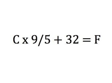 In this formula, C stands for the temperature in degrees Celsius and F represents the temperature in degrees Fahrenheit.