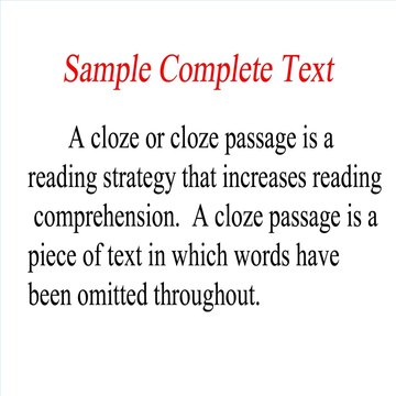 This is a sample of a complete text before becoming a cloze.