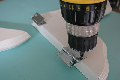 Shelf brackets hold the counter up when needed.