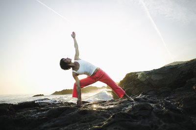 Brand X Pictures/Brand X Pictures/Getty Images The triangle pose isn't exclusive to Bikram.