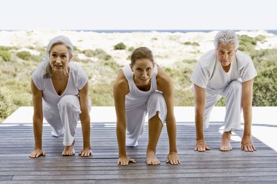Goodshoot/Goodshoot/Getty Images You can practice yoga poses even with knee problems.