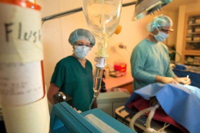 Thinkstock/Comstock/Getty Images Skilled technicians can provide anesthesia during surgical procedures.