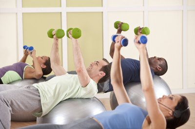 Comstock Images/Comstock/Getty Images A stability ball requires extra work from your core.
