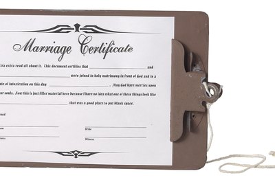 Hemera Technologies/PhotoObjects.net/Getty Images A marriage certificate proves you are legally married.