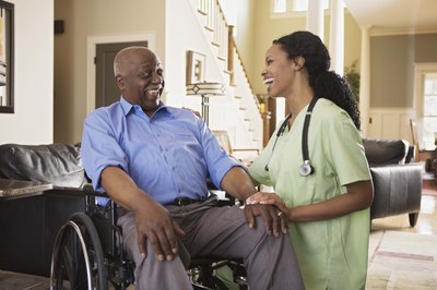Jupiterimages/Brand X Pictures/Getty Images An LPN can provide emotional support as well as medical care to a patient.