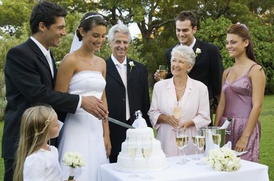 Jupiterimages/Pixland/Getty Images A reception's venue can make up more than half of a wedding budget.