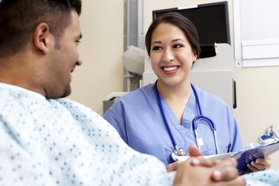 Creatas/Creatas/Getty Images Communication in nursing centers around the patient.