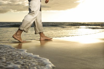 Jupiterimages/Comstock/Getty Images Walking on the sides of the feet is called supination.