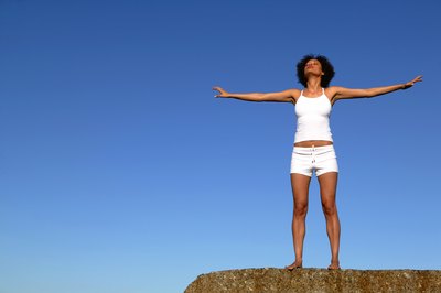 Goodshoot/Goodshoot/Getty Images Breathing exercises may help reduce stress.