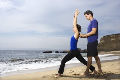 Jupiterimages/Comstock/Getty Images Keep your spine straight and your core engaged.