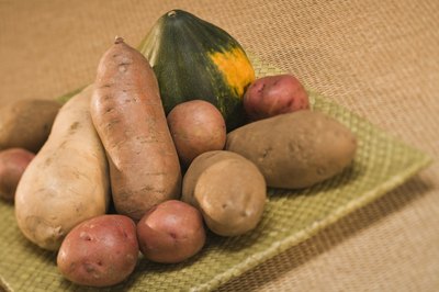 Jupiterimages/Comstock/Getty Images Root vegetables are high in starch.