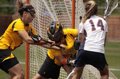 Jay Paul/Getty Images Sport/Getty Images Lacrosse goalies are often in the middle of the action.