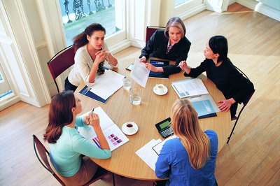 Digital Vision./Digital Vision/Getty Images Collaborate with your colleagues to craft your mission statement.