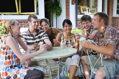 Thinkstock Images/Comstock/Getty Images A hot afternoon with cold ice cream is a fun and tasty break from the workday.