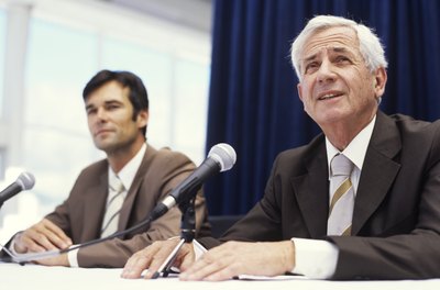 George Doyle/Stockbyte/Getty Images Corporate affairs managers sometimes organize and oversee press conferences for companies.