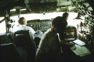 Ablestock.com/AbleStock.com/Getty Images Pilots communicate with air traffic controllers from the cockpit.