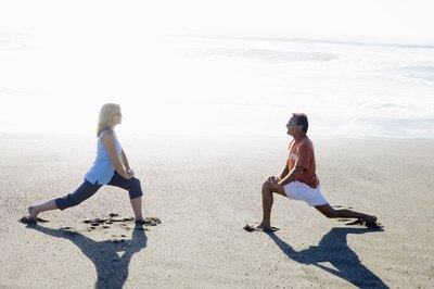 Jupiterimages/Creatas/Getty Images Lunges are one of the easiest and most beneficial exercises for women.