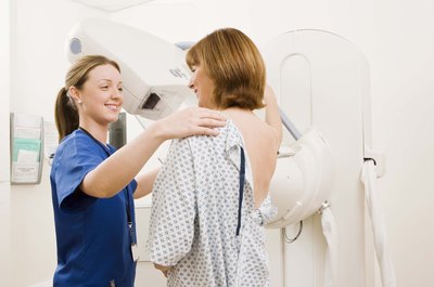 Jupiterimages/Polka Dot/Getty Images Mammography techs help with the early diagnosis of breast cancer.