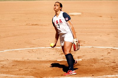 Mike Ehrmann/Getty Images Sport/Getty Images A Team USA pitcher prepares to release a pitch.