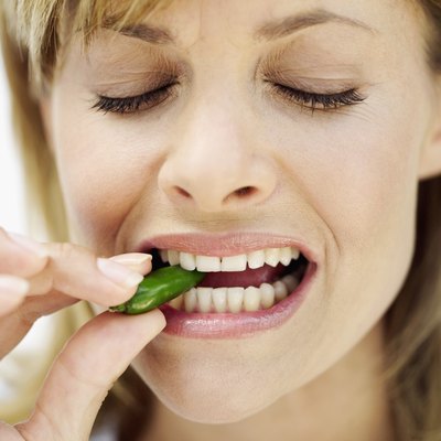 Stockbyte/Stockbyte/Getty Images Don't fret about snacking on peppers; they are low in carbs and calories and high in nutrients.