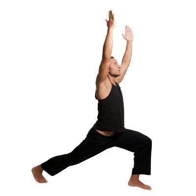 Thinkstock Images/Comstock/Getty Images High lunge position stretches out tight hip flexors.