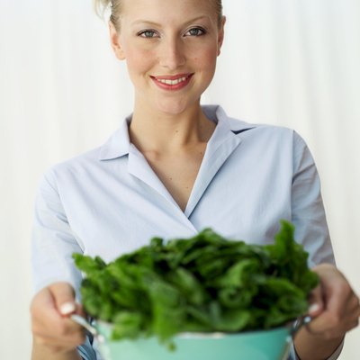 Stockbyte/Stockbyte/Getty Images Spinach is a non-heme iron source.