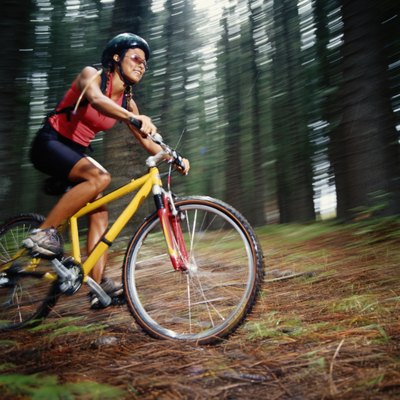 Ryan McVay/Photodisc/Getty Images A padded seat protects your tush from bumps along a mountain trail.