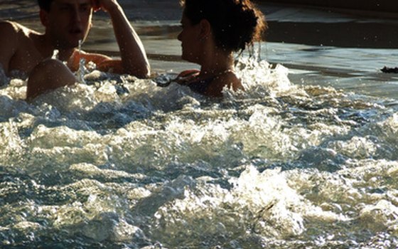Soak in a hot pool after a day of activity.
