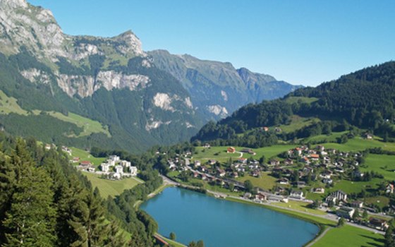 The Alps are a magnificent backdrop to Swiss vineyards.