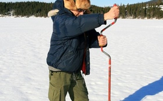 Fishermen can ice fish at Wolf Lake near Chicago.