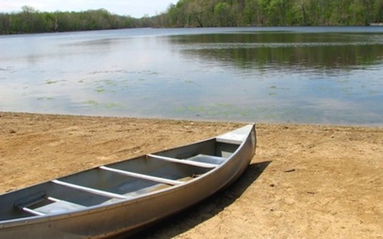The area's lakes can be accessed by canoe for fishing.